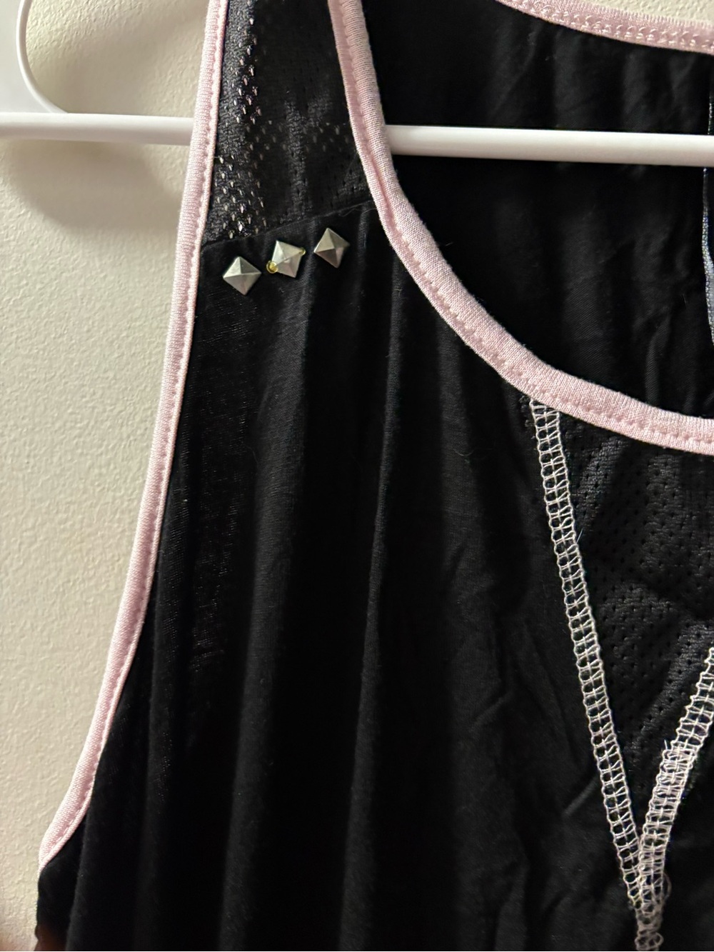 bebe Black Tank with Pink Trim and Logo size L - Picture 5 of 6